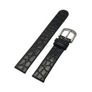 RADO Ремешок для часов eSenza M, чёрный, имитация крокодила, 15/15, стальная пряжка