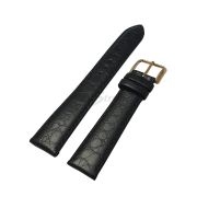 RADO Ремешок для часов Integral L, чёрный, имитация крокодила, 19/16, жёлтая пряжка