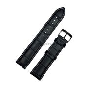 TISSOT Ремешок для часов T101.417, 20/18, черный, белая прострочка, стальная пряжка, PR100
