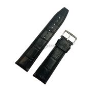 TimeKing Ремешок для часов, черный, теленок, имитация крокодила, 22/20 мм, (115/75)