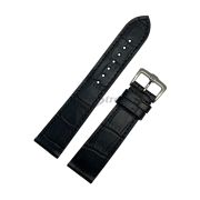 TimeKing Ремешок для часов, черный теленок, имитация крокодила, 20/18 мм, (115/75)