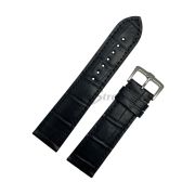TimeKing Ремешок для часов, черный теленок, имитация крокодила, 22/20 мм, (115/75)