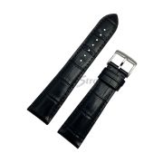 TimeKing Ремешок для часов, черный, теленок, имитация крокодила, 21/18 мм, (115/70)