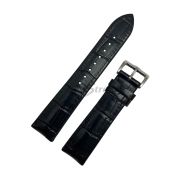 TimeKing Ремешок для часов, черный, теленок, имитация крокодила, каучуковая подложка, 20/18, (118/75), водозащищенный