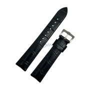 TimeKing Ремешок для часов, черный, теленок, имитация крокодила, каучуковая подложка, 18/16, (118/75), водозащищенный