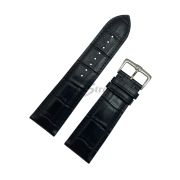 TimeKing Ремешок для часов, черный, имитация крокодила, 24/22 мм, (115/75)