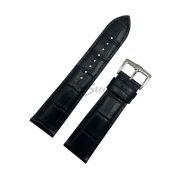 TimeKing Ремешок для часов, черный, имитация крокодила, 22/20 мм, (115/75)