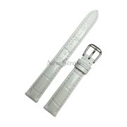TimeKing Ремешок для часов, белый, теленок, имитация крокодила, 14/12 мм, (115/65)