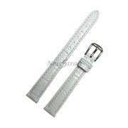 TimeKing Ремешок для часов, белый, теленок, имитация крокодила, 12/10 мм, (115/65)