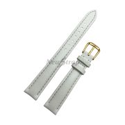 TimeKing Ремешок для часов, белый, теленок, строчка в тон, 14/12 мм, (110/65)