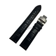 TimeKing Ремешок для часов, черный, теленок, имитация крокодила, 20/18 мм, (110/75)