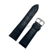 TimeKing Ремешок для часов, черный, имитация крокодила, 24/20 мм, (115/65)