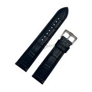 TimeKing Ремешок для часов, черный, имитация крокодила, 19/18 мм, (115/70)