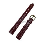 HIRSCH Ремешок для часов, бордовый, имитация крокодила, 14/12, Crocograin M