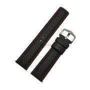 HIRSCH Ремешок для часов, черный, кожа теленка, 22/20, Carbon L, водозащищенный WR-100