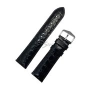 HIRSCH Ремешок для часов, черный, имитация крокодила, 22/20, Crocograin L