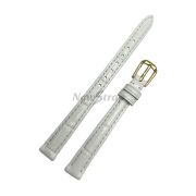 TimeKing Ремешок для часов, белый, имитация крокодила, 10/8, (110/70)