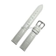 TimeKing Ремешок для часов, белый, имитация крокодила, 15/14, (115/70)