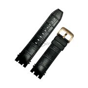 TISSOT Ремешок для часов T-RACE T115.407, чёрный, кожа/резин. подложка, интегрированный, роз.пряжка