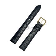 TISSOT Ремешок для часов OLD DESIRE, чёрный, имитация крокодила, 14/12, жёлтая пряжка