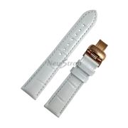 CERTINA Ремешок для часов, DS DREAM C021.810, белый, имит.крокодила, 18/16, лаковый, розовая клипса
