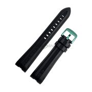 CERTINA Ремешок для часов DS PODIUM C001.639, чёрный, резиновый, интегрированный, зелёная пряжка