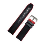 TISSOT Ремешок для часов SUPER SPORT T125.617, черный, красная окантовка, текстиль, 22/22