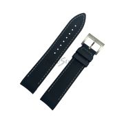 HAMILTON Ремешок для часов Khaki Navy XL,чёрный, резиновый, 21/20,интегрированный, белая прострочка